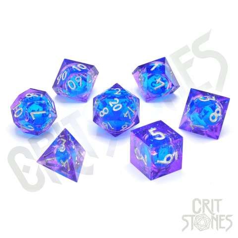 Glassstaff CSDCL12BLUBANE - Blue Bane Liquid Core RPG Dice Set | Tabletop