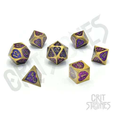 Glassstaff CSDCM22CHRMHRT - Charmheart Metal RPG Dice Set | Tabletop