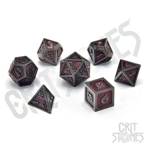 Glassstaff CSDCM9RDWRMSKN - Red Wyrmskin Metal RPG Dice Set | Tabletop