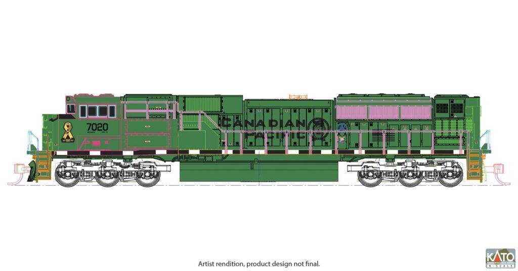 Kato N K176-8541 - Diesellok EMD SD70ACu CP, Ep.VI, #7020 (Military, green) | Modellbahn | Modelleisenbahn