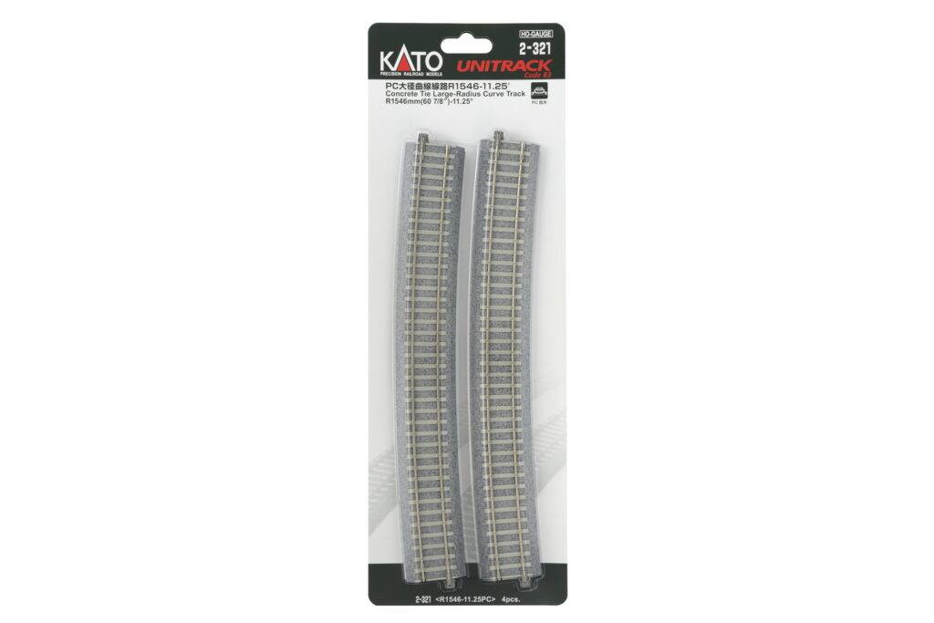 Kato H0 (1:87) K2-321 - Gleis gebogen R1546mm 11,25° mit Betonschwellen (4 Stk.) | Modellbahn | Modelleisenbahn