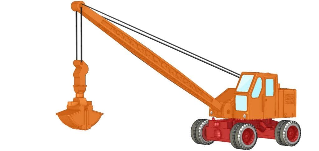 Minis N LC4703 - Fuchs F 301 Bagger, Gittermast m. Schaufel, orange/rot | Modellbahn | Modelleisenbahn