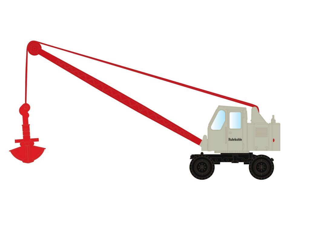 Minis N LC4705 - Fuchs F 301 Bagger, Gittermast m. Schaufel, Ruhrkohle | Modellbahn | Modelleisenbahn