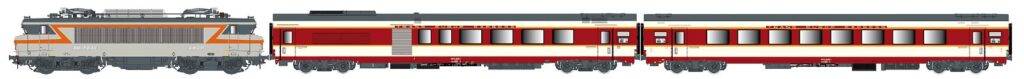 L.S. Models H0 (1:87) LS11504 - Personenzug, 3-tlg., BB7200 + 2x GC Wagen SNCF, EP.IV, Etend | Modellbahn | Modelleisenbahn