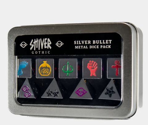 Parable Games PARSHI010EN - SHIVER Gothic - Silver Bullet Metal Dice