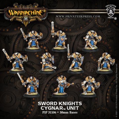 Warmachine PIP31106 - Cygnar Sword Knight Unit (10) Box | Tabletop