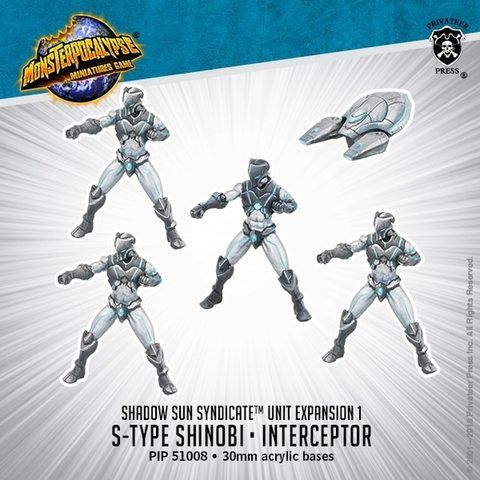 Privateer Press PIP51008 - Monsterpocalypse - S-Type Shinobi & Interceptor: Shadow Sun Syndicate Unit (metal/resin) | Tabletop