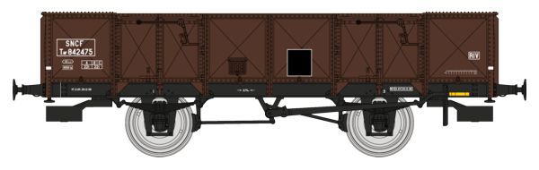 REE Modeles H0 (1:87) WB-820 - PLM Gondola 4 doors, steel, brown 540, Tw 842475 SNCF Era III B | Modellbahn | Modelleisenbahn